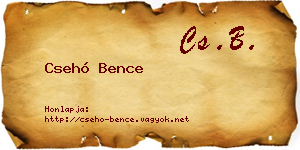 Csehó Bence névjegykártya